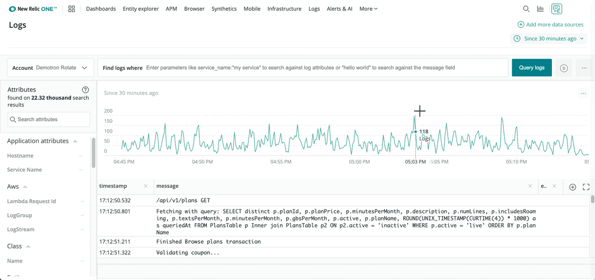 New Relic One logging solutions